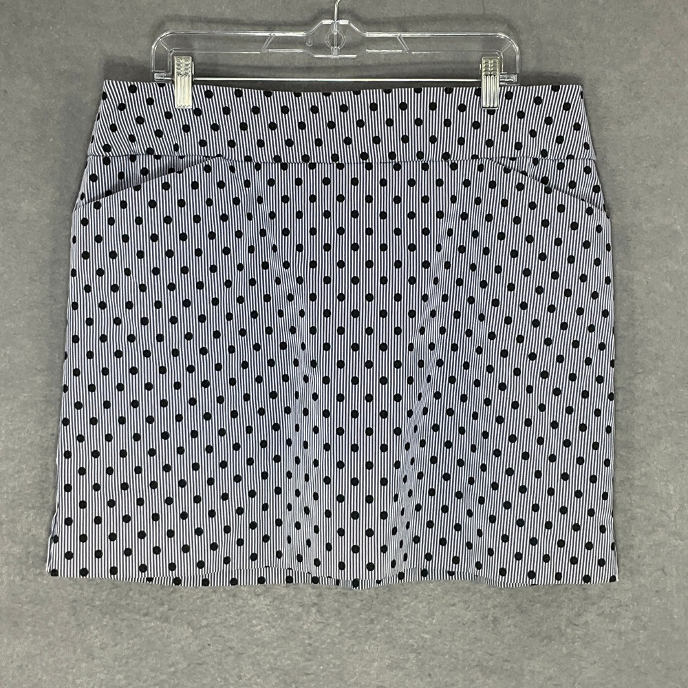 Charter Club Skort Polka Dot Striped Golf Casual Navy Activewear Skirt Size 16